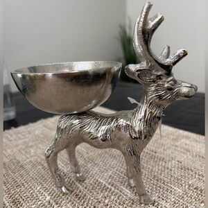 Silver Deer Candle Holder